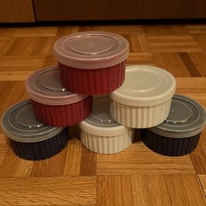 Set of 6 Oven-Safe Ramekins with lids
